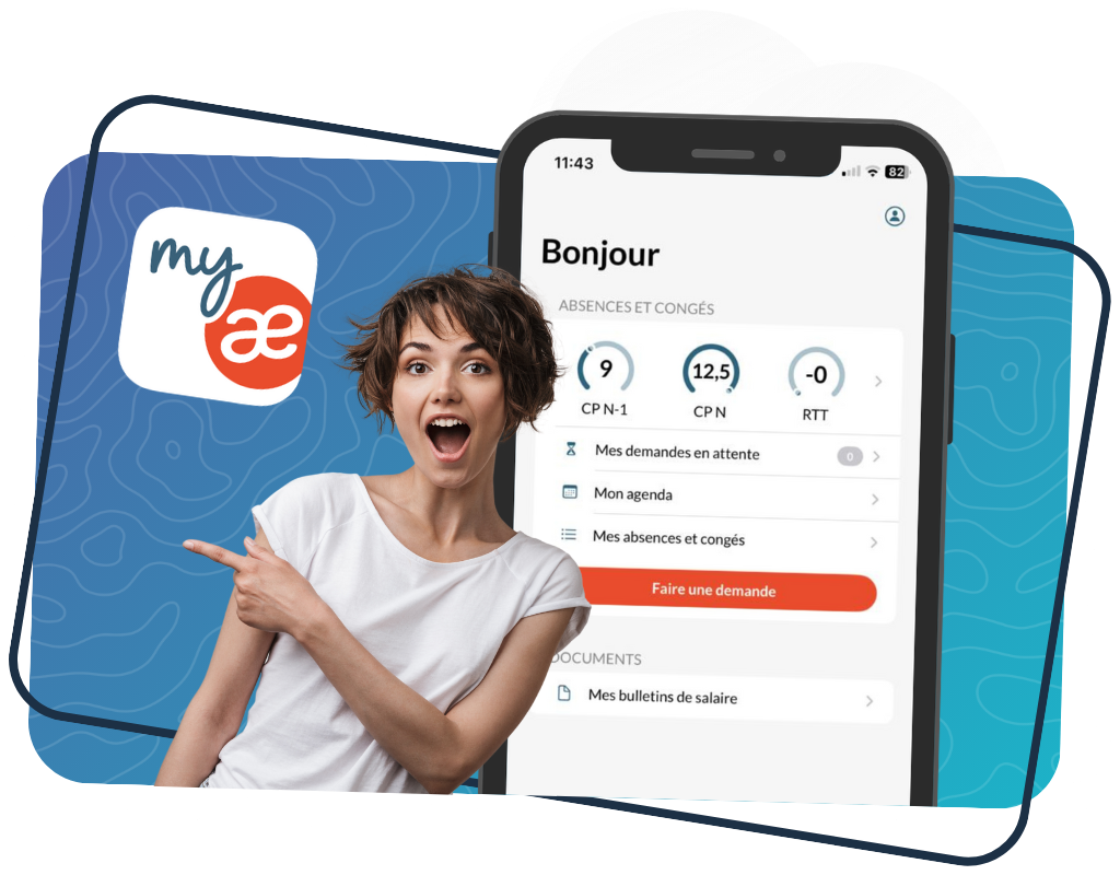 Interface RH pour consulter les congés, absences et bulletins de salaire depuis une application mobile